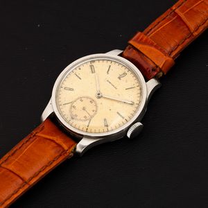 LONGINES : Calatrava solo tempo carica manuale in acciaio, quadrante Argent� piccoli secondi, 32 mm  - Asta Watches - Associazione Nazionale - Case d'Asta italiane