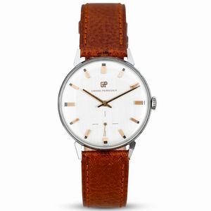 Girard - Perregaux - Solo tempo in acciaio, carica manuale, quadrante argent� con indici applicati e piccoli secondi, 35 mm