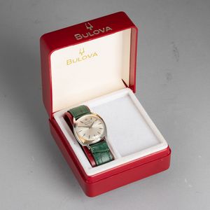 Bulova : Accutron solo tempo quadrante Argent� in acciaio con placche in oro, movimento elettromeccanico, 33 mm  - Asta Watches - Associazione Nazionale - Case d'Asta italiane