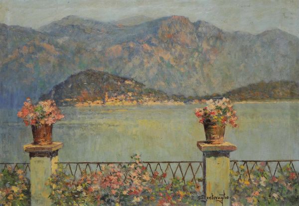 Bentivoglio Cesare : Lago di Como  - Asta Dipinti del XIX e XX secolo - Associazione Nazionale - Case d'Asta italiane