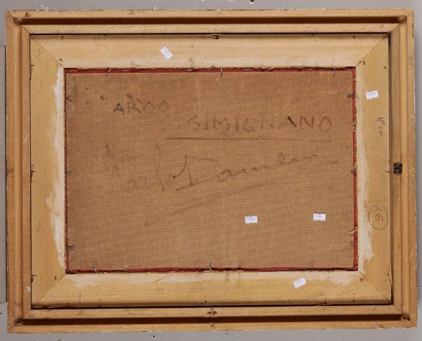 Domenici Carlo : Arco di S. Gimignano  - Asta Dipinti del XIX e XX secolo - Associazione Nazionale - Case d'Asta italiane