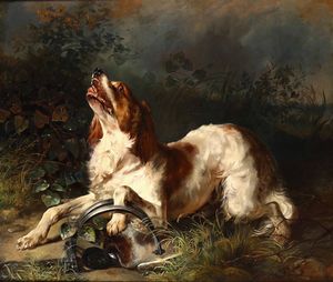 Ranftl Johann Matthias : Il cane nella tagliola  - Asta Dipinti del XIX e XX secolo - Associazione Nazionale - Case d'Asta italiane