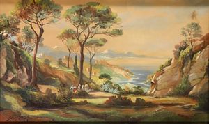 Seassaro Saverio : Paesaggio, 1948  - Asta Dipinti del XIX e XX secolo - Associazione Nazionale - Case d'Asta italiane