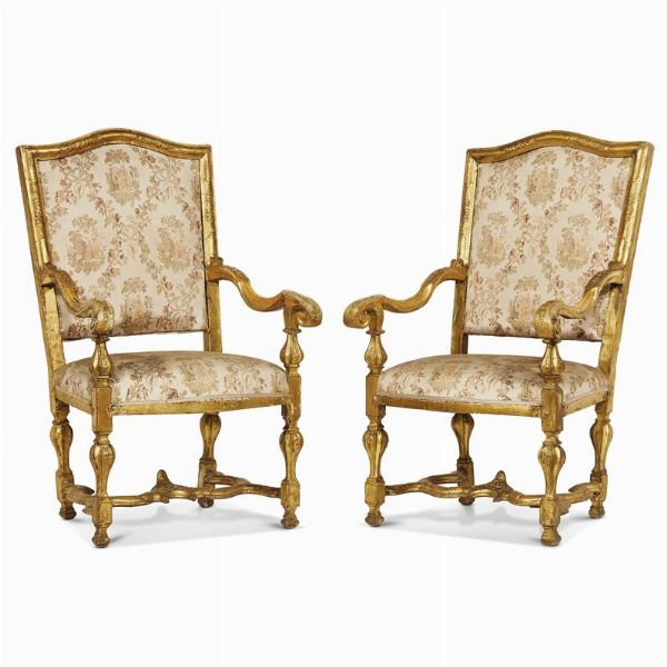 COPPIA DI POLTRONE, VENEZIA, PRIMA MET&Agrave; INIZIO SECOLO XVIII  - Asta INTERNATIONAL FINE ART - Associazione Nazionale - Case d'Asta italiane