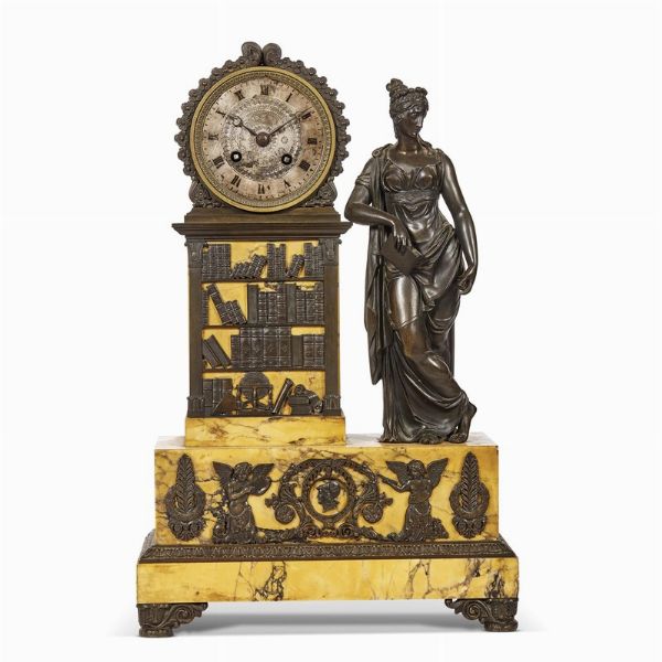 OROLOGIO DA CAMINO, FRANCIA, MET&Agrave; SECOLO XIX  - Asta INTERNATIONAL FINE ART - Associazione Nazionale - Case d'Asta italiane