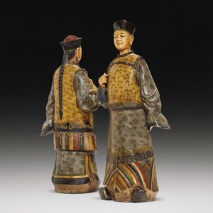 COPPIA DI FIGURE, PIEMONTE, SECONDA MET&Agrave; SECOLO XIX  - Asta INTERNATIONAL FINE ART - Associazione Nazionale - Case d'Asta italiane