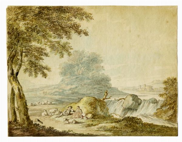 Coppia di piccole vedute campestri.  - Asta Arte Antica [Parte I] - Associazione Nazionale - Case d'Asta italiane