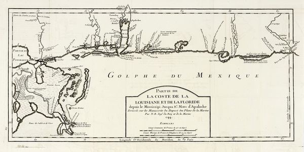 JACQUES NICOLAS BELLIN : Partie de la coste de la Louisiane et de la Floride depuis le Mississipi jusqua St. Marc d'Apalache / dresse sur les manuscrits du Depost des plans de la marine par N.B.  - Asta Arte Antica [Parte I] - Associazione Nazionale - Case d'Asta italiane