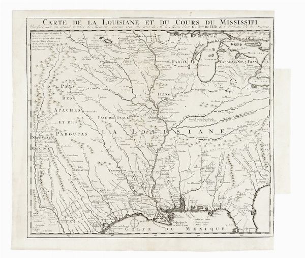 JEAN-FRDRIC BERNARD : Carte de la Louisiane et du Cours du Mississipi.  - Asta Arte Antica [Parte I] - Associazione Nazionale - Case d'Asta italiane
