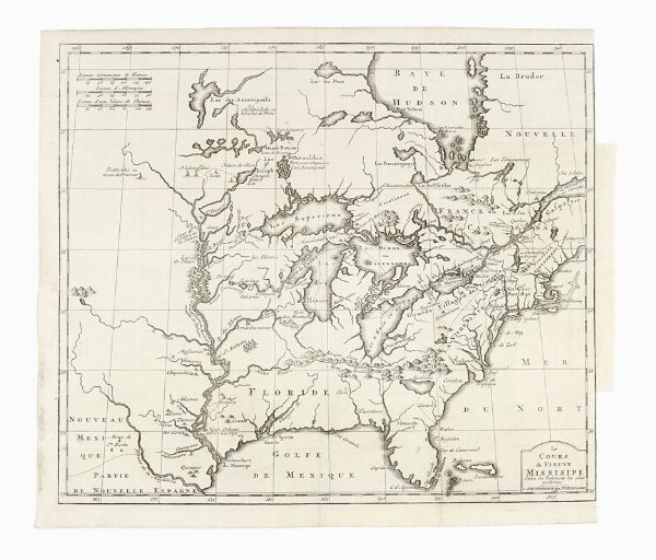 JEAN-FRDRIC BERNARD : Le Cours du Fleuve Missisipi Selon les Relations les plus mondernes.  - Asta Arte Antica [Parte I] - Associazione Nazionale - Case d'Asta italiane
