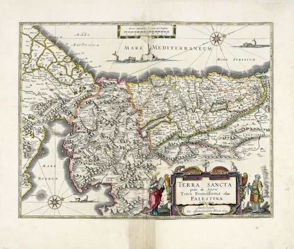 Willem Janszoon Blaeu : Terra Sancta quae in Sacris Terra Promissionis olim Palestina.  - Asta Arte Antica [Parte I] - Associazione Nazionale - Case d'Asta italiane