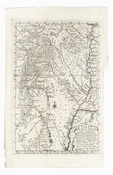 JOAQUN CAMAO BAZN : Carta del gran Chaco e paesi confinanti /... Delin. dal sig. Ab. Gioachino Camagno, Dre. della neo. Cordse. Universit.  - Asta Arte Antica [Parte I] - Associazione Nazionale - Case d'Asta italiane