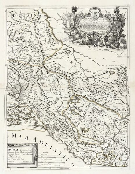 Giacomo Cantelli da Vignola : Dalmatia maritima Occidentale, Dalmatia maritima Orientale descritta s l'Esemplare delle Carte pi esatte e divisa con la direzione delle pi recenti Notizie dal Cantelli da Vignola Geografo del Ser:mo Duca di Modena.  - Asta Arte Antica [Parte I] - Associazione Nazionale - Case d'Asta italiane