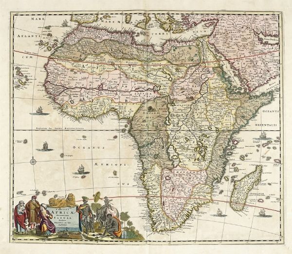 FREDERICK DE WIT : Totius Africae accuratissima Tabula.  - Asta Arte Antica [Parte I] - Associazione Nazionale - Case d'Asta italiane