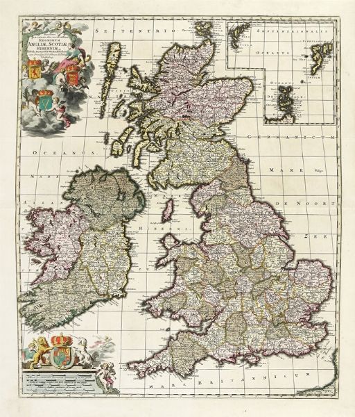 FREDERICK DE WIT : Novissima Prae Caeteris Aliis Accuratissima Regnorum Angliae, Scotiae, Hiberniae.  - Asta Arte Antica [Parte I] - Associazione Nazionale - Case d'Asta italiane