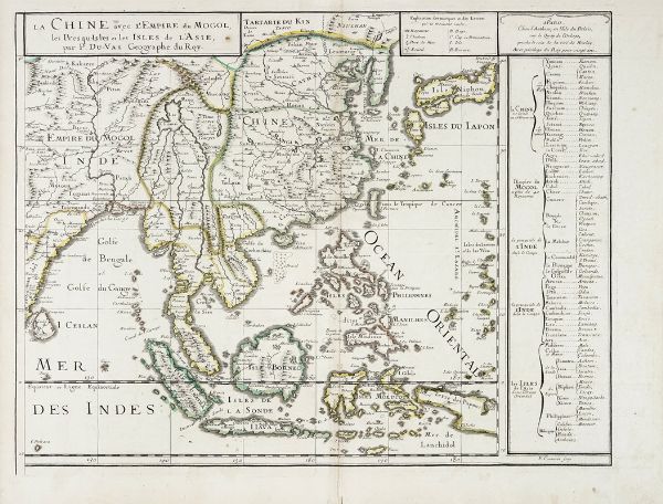 PIERRE DUVAL : La Chine avec l'Empire du Mogol, les Presqu-Isles et les isles de l'Asie.  - Asta Arte Antica [Parte I] - Associazione Nazionale - Case d'Asta italiane