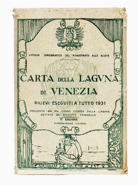 RAFFAELE MOLIN : Carta Topografica della Laguna di Venezia.  - Asta Arte Antica [Parte I] - Associazione Nazionale - Case d'Asta italiane