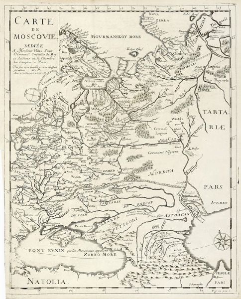 ADAM OLEARIUS (OEHLSCHLAEGER) : Carte de Moscovie.  - Asta Arte Antica [Parte I] - Associazione Nazionale - Case d'Asta italiane