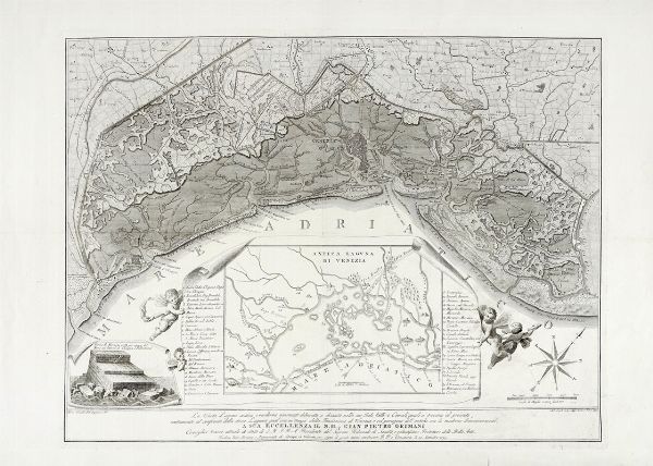 ANTONIO SANDI : La Veneta Laguna antica e moderna, novamente delineata e distinta nelle sue Isole, Valli, e Canali quali si trovano al presente.  - Asta Arte Antica [Parte I] - Associazione Nazionale - Case d'Asta italiane