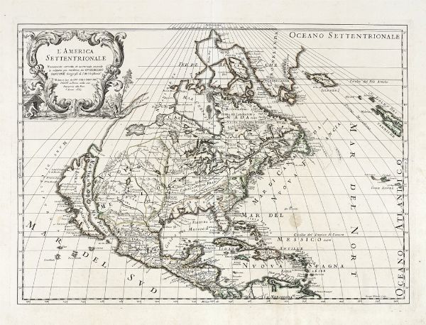 GUILLAUME SANSON : L'America Settentrionale nuovamente corretta, et accresciuta secondo le relationi piu? moderne / da Guglielmo Sansone ...  - Asta Arte Antica [Parte I] - Associazione Nazionale - Case d'Asta italiane