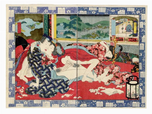 Cinque tavole ukyo-e shunga.  - Asta Arte Antica [Parte I] - Associazione Nazionale - Case d'Asta italiane