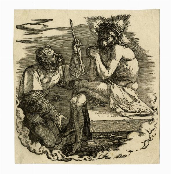 Albrecht Drer : Cristo, uomo dei dolori, deriso da un soldato.  - Asta Arte Antica [Parte I] - Associazione Nazionale - Case d'Asta italiane