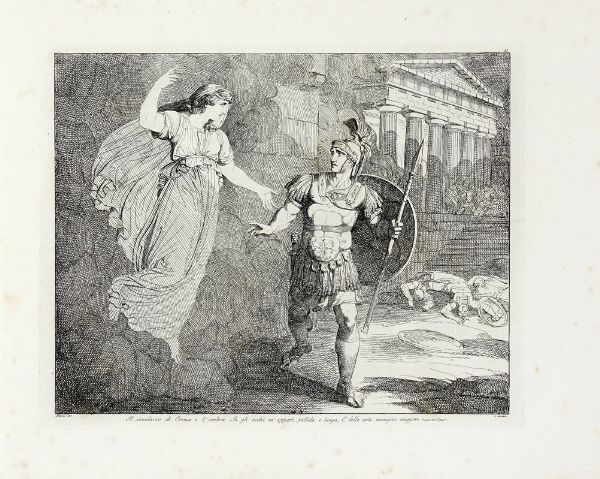 Bartolomeo Pinelli : L'Eneide di Virgilio Tradotta da Clemente Bondi / Inventata ed incisa all'acquaforte da / Bartolomeo Pinelli romano.  - Asta Arte Antica [Parte I] - Associazione Nazionale - Case d'Asta italiane