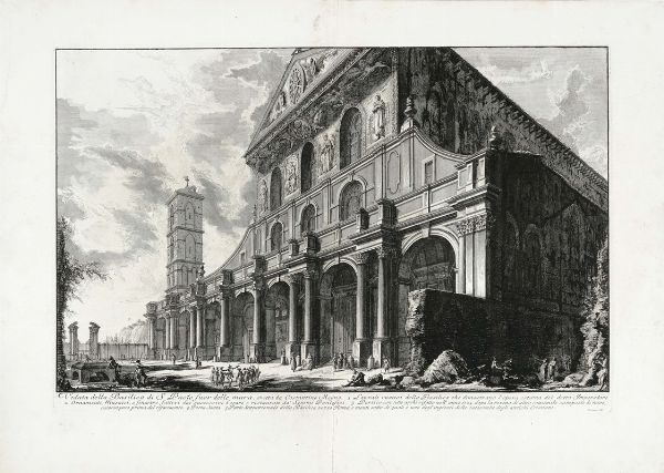 GIOVANNI BATTISTA PIRANESI : Veduta della Basilica di S. Paolo fuor delle mura, eretta da Costantino Magno.  - Asta Arte Antica [Parte I] - Associazione Nazionale - Case d'Asta italiane
