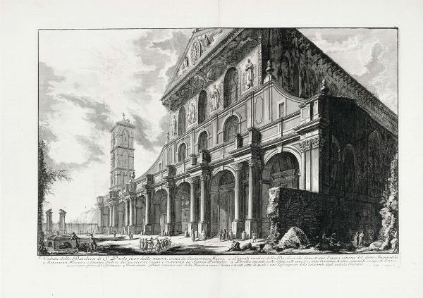 GIOVANNI BATTISTA PIRANESI : Veduta della Basilica di S. Giovanni Laterano.  - Asta Arte Antica [Parte I] - Associazione Nazionale - Case d'Asta italiane
