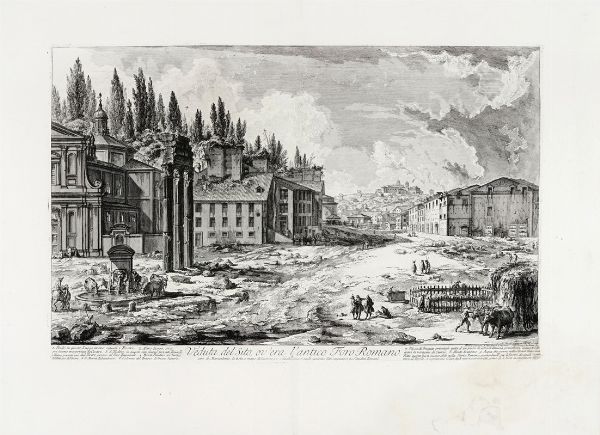 GIOVANNI BATTISTA PIRANESI : Veduta del Sito, ov'era l'antico Foro Romano.  - Asta Arte Antica [Parte I] - Associazione Nazionale - Case d'Asta italiane