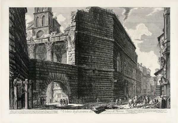 GIOVANNI BATTISTA PIRANESI : Veduta degli Avanzi del Foro di Nerva.  - Asta Arte Antica [Parte I] - Associazione Nazionale - Case d'Asta italiane