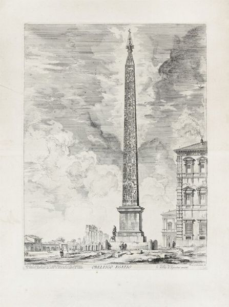 GIOVANNI BATTISTA PIRANESI : Obelisco egizio.  - Asta Arte Antica [Parte I] - Associazione Nazionale - Case d'Asta italiane