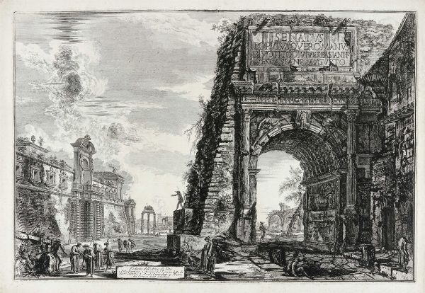 GIOVANNI BATTISTA PIRANESI : Veduta dell'Arco di Tito.  - Asta Arte Antica [Parte I] - Associazione Nazionale - Case d'Asta italiane
