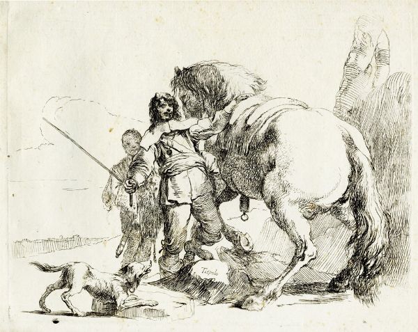 GIOVANNI BATTISTA TIEPOLO : Album con sei tavole dai Capricci.  - Asta Arte Antica [Parte I] - Associazione Nazionale - Case d'Asta italiane