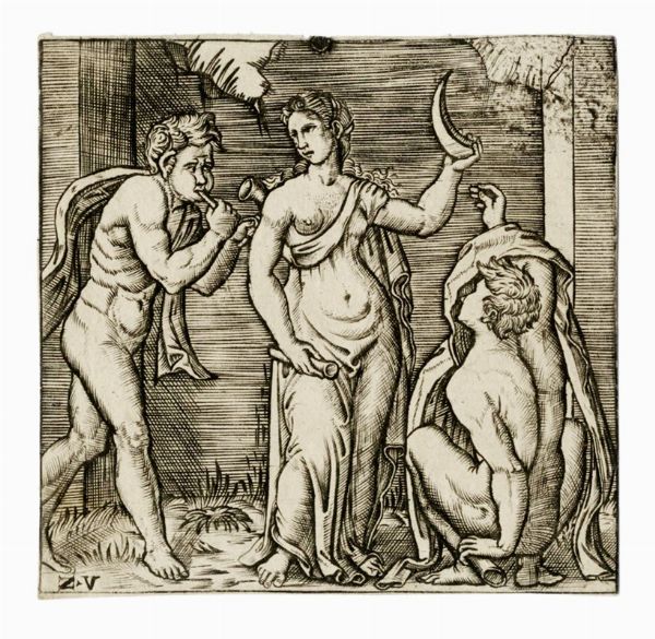 MONOGRAMMISTA Z.V. : Donna con falce di luna.  - Asta Arte Antica [Parte I] - Associazione Nazionale - Case d'Asta italiane