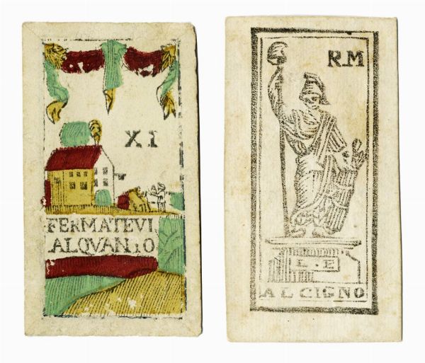 Mazzo completo di quaranta carte da gioco  - Asta Arte Antica [Parte I] - Associazione Nazionale - Case d'Asta italiane