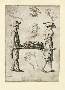 GIUSEPPE MARIA MITELLI - Nove tavole da Alfabeto in sogno, esemplare per disegnare di Giuseppe M.a Mitelli Bolognese MDCLXXXIII.