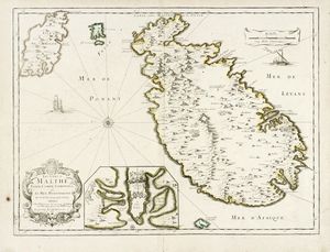 PIERRE DUVAL - Les Isles de Malthe, Goze, Comin, Cominot, &c en La Mer Mediterrane par P. Du-Val, Gographe du Roy.