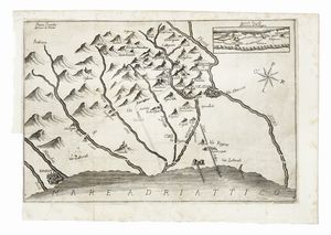 JOHANNES LINDEMANN - Tavola dimostrante l'impossibilit che il Fiume Luso sia mai stato l'antico Rubicone / Seconta tavola Itineraria del Peutingero (Rubicone).