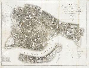RAFFAELE MOLIN : Carta Topografica della Laguna di Venezia.  - Asta Arte Antica [Parte I] - Associazione Nazionale - Case d'Asta italiane
