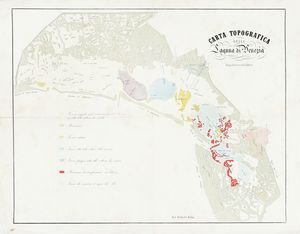 RAFFAELE MOLIN : Carta Topografica della Laguna di Venezia.  - Asta Arte Antica [Parte I] - Associazione Nazionale - Case d'Asta italiane