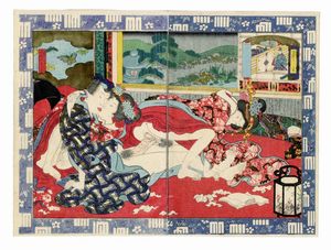 Cinque tavole ukyo-e shunga.  - Asta Arte Antica [Parte I] - Associazione Nazionale - Case d'Asta italiane