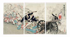 MIGITA TOSHIHIDE - La grande battaglia fuori dalla fortezza di Niuzhuang.