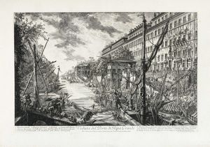 GIOVANNI BATTISTA PIRANESI - Veduta del Porto di Ripa Grande.