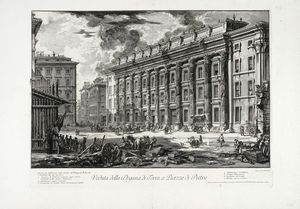 GIOVANNI BATTISTA PIRANESI - Veduta della Dogana di Terra a Piazza di Pietra.