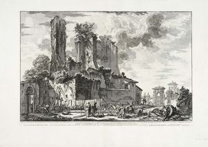 GIOVANNI BATTISTA PIRANESI - Veduta dell'avanzo del Castello, che prendendo una porzione dell'Acqua Giulia dal condotto principale,...