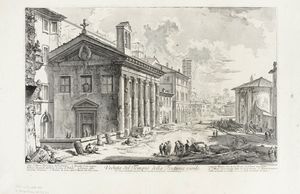 GIOVANNI BATTISTA PIRANESI - Veduta del Tempio della Fortuna virile.