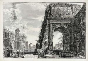 GIOVANNI BATTISTA PIRANESI - Veduta dell'Arco di Tito.