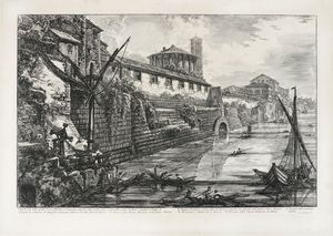 GIOVANNI BATTISTA PIRANESI - Veduta delle antiche Sostruzioni fatte da Tarquinio Superbo dette il Bel Lido...