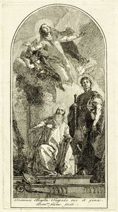 GIANDOMENICO TIEPOLO - La Vergine assunta con san Giorgio e sant'Antonio abate.